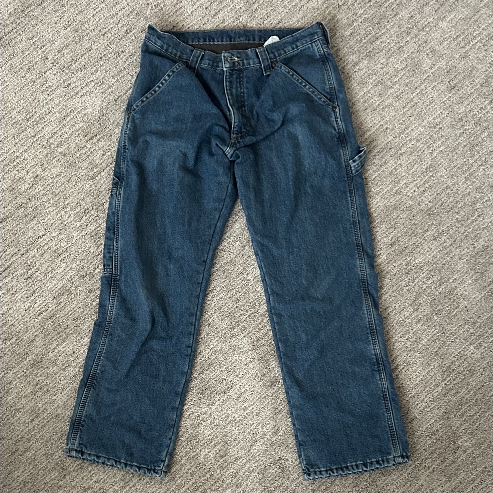 Wrangler Men's Relaxed Fit Dark Blue Jeans